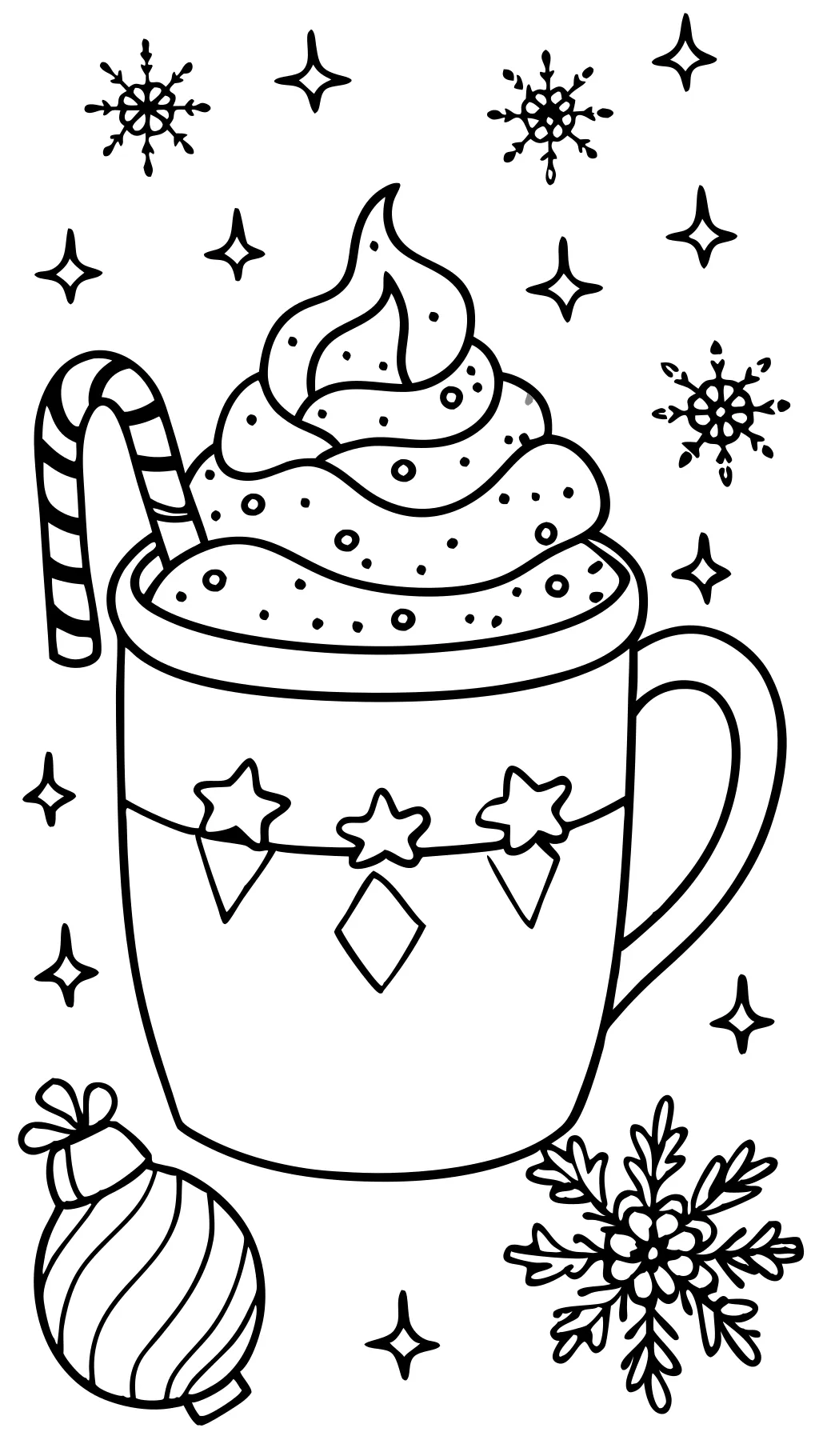 coloring pages hot cocoa